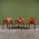 Set of Six Mario Bellini Cab Armchairs for Cassina