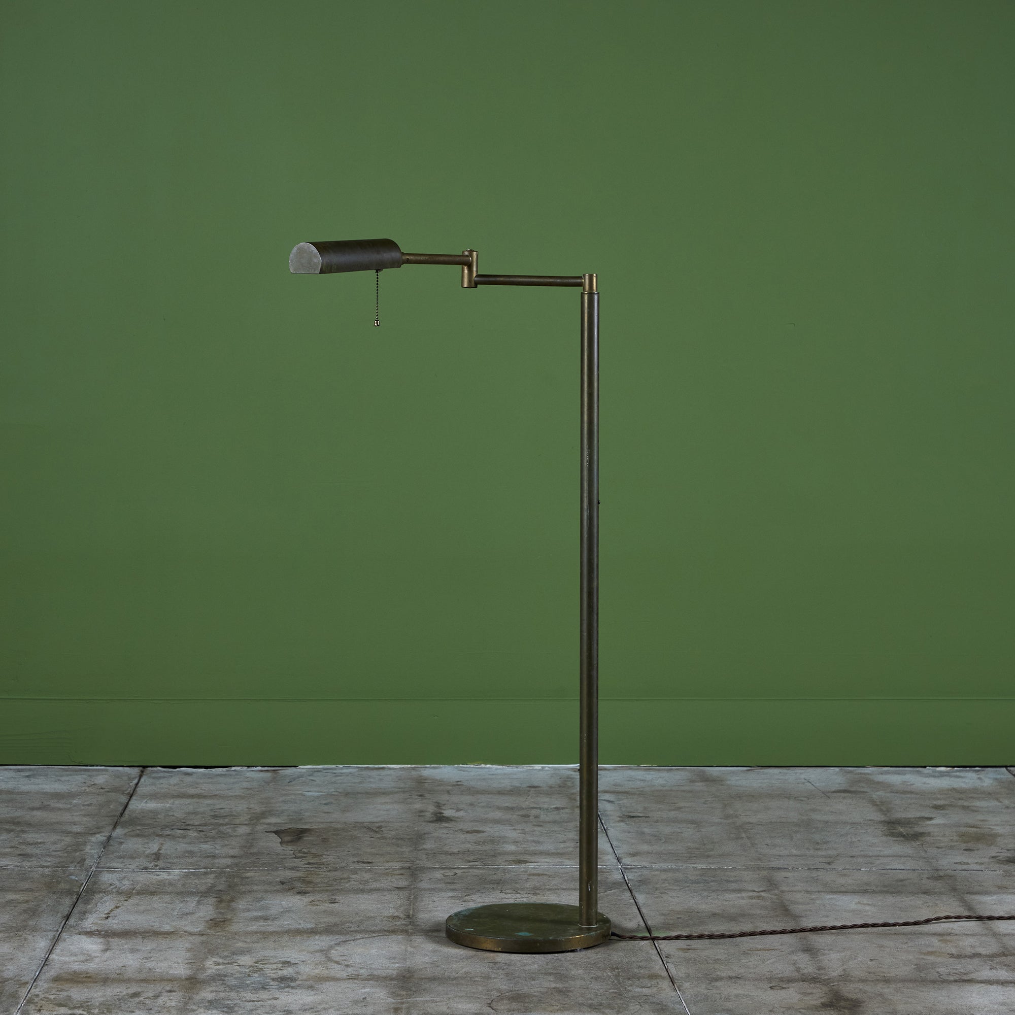 Koch & Lowy Style Patinated Brass Floor Lamp