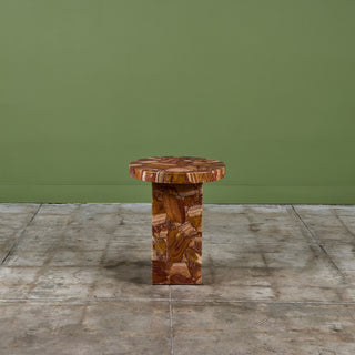 Arturo Pani Onyx Pedestal Side Table for Muller of Mexico
