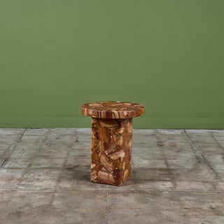 Arturo Pani Onyx Pedestal Side Table for Muller of Mexico