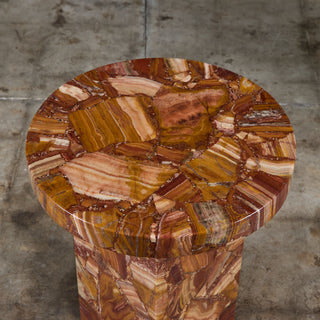 Arturo Pani Onyx Pedestal Side Table for Muller of Mexico