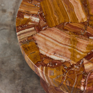 Arturo Pani Onyx Pedestal Side Table for Muller of Mexico