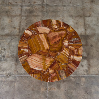 Arturo Pani Onyx Pedestal Side Table for Muller of Mexico