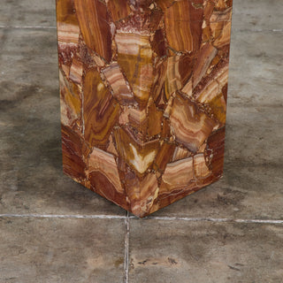 Arturo Pani Onyx Pedestal Side Table for Muller of Mexico