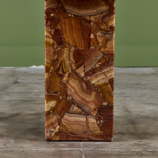 Arturo Pani Onyx Pedestal Side Table for Muller of Mexico