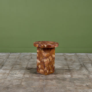 Arturo Pani Onyx Pedestal Side Table for Muller of Mexico