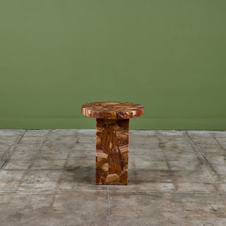 Arturo Pani Onyx Pedestal Side Table for Muller of Mexico