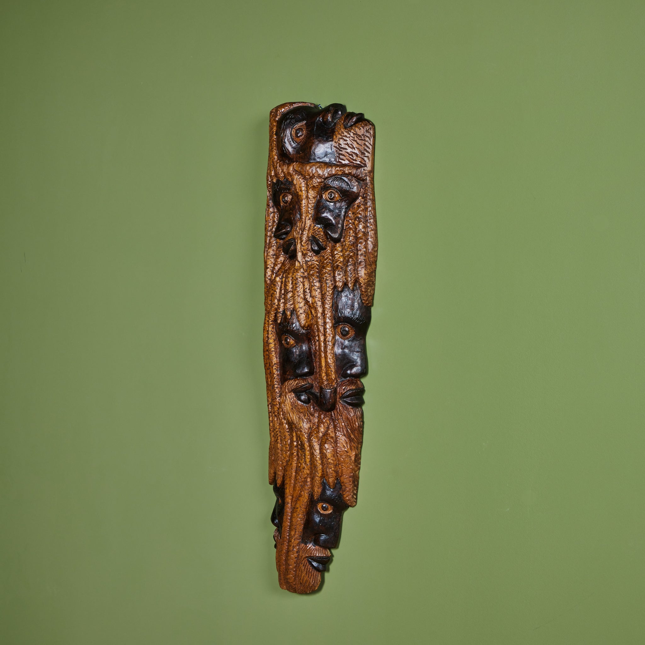 Alphaious Campbell Wood Carved Profile of a Man