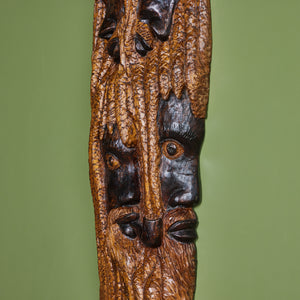 Alphaious Campbell Wood Carved Profile of a Man
