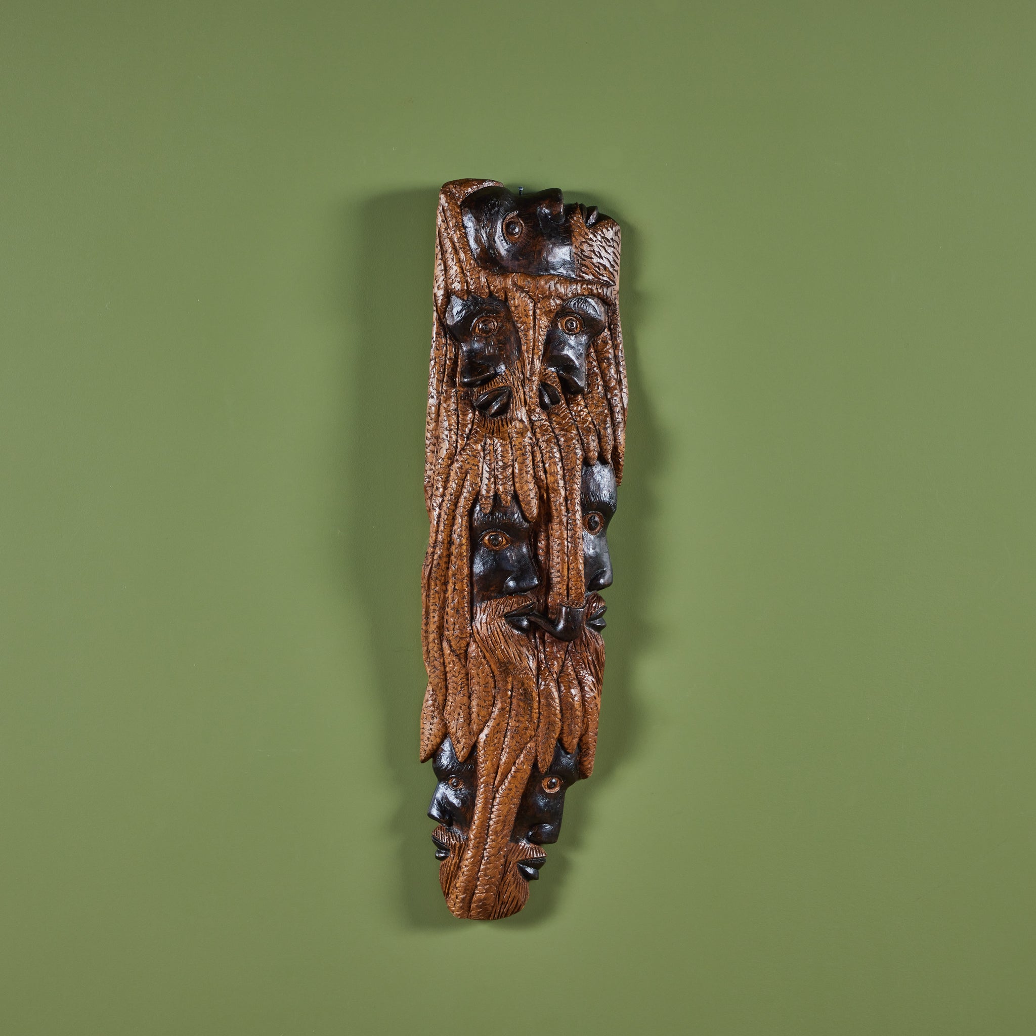 Alphaious Campbell Wood Carved Profile of a Man