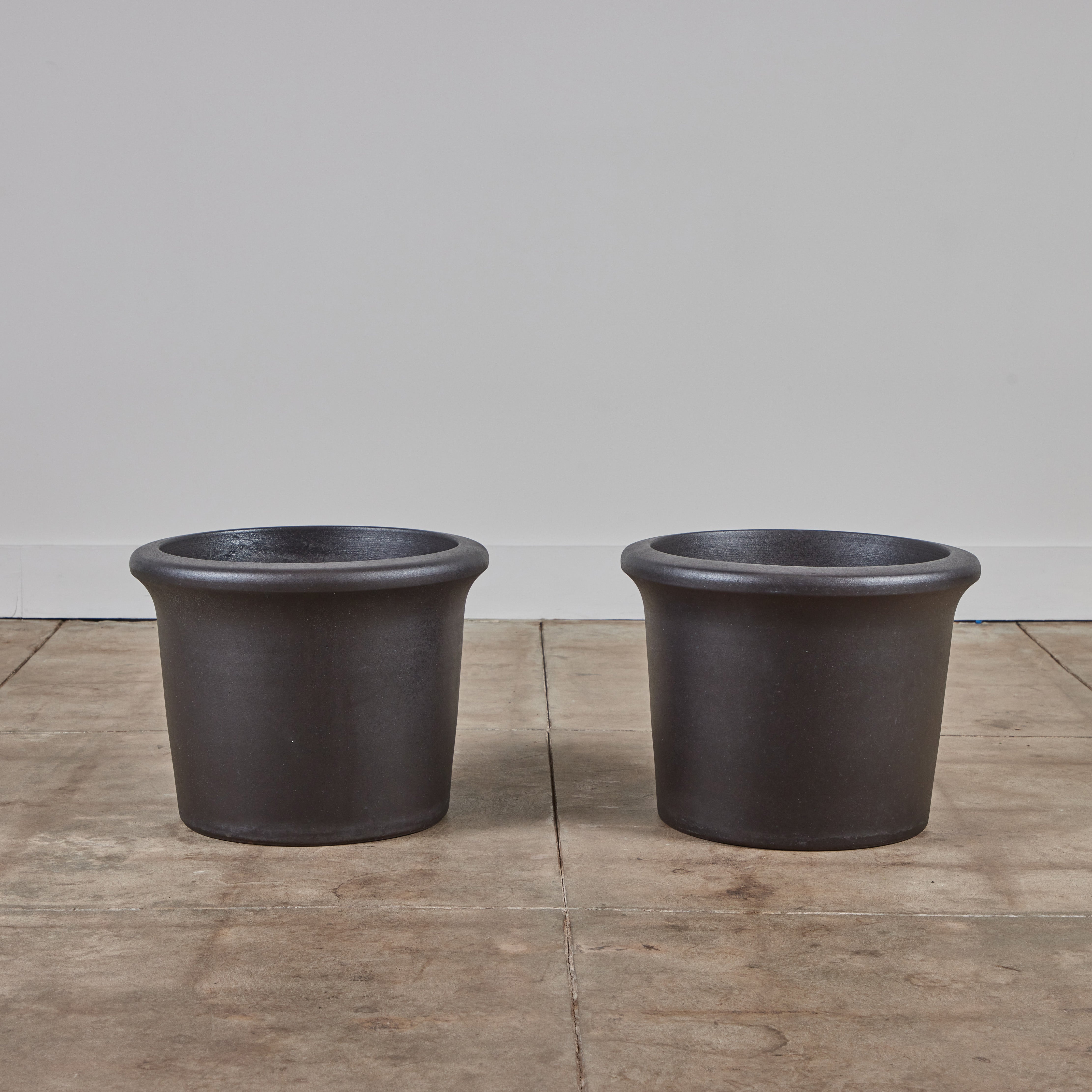medium plastic plant pots Architectural Pottery Medium Black Tulip Planter – DEN