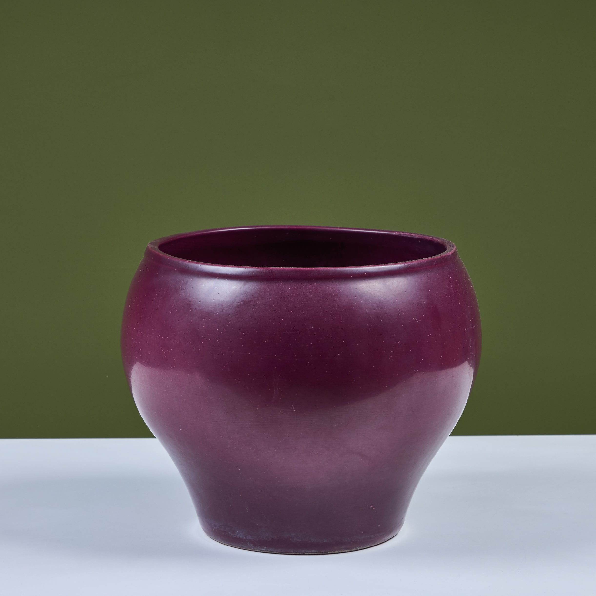 dark purple plant pot Architectural Pottery Purple Glazed Bell Planter