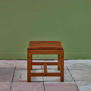 Arne Karlsen and Peter Hjort Leather and Cane Lounge Chair and Ottoman