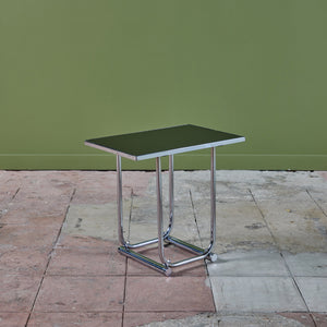Warren McArthur Style Chrome and Glass Top Side Table