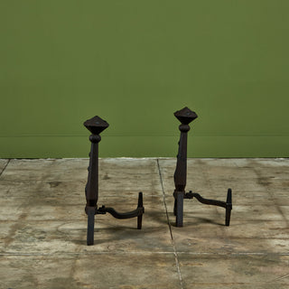 Arts and Crafts Andirons for Bradley and Hubbard