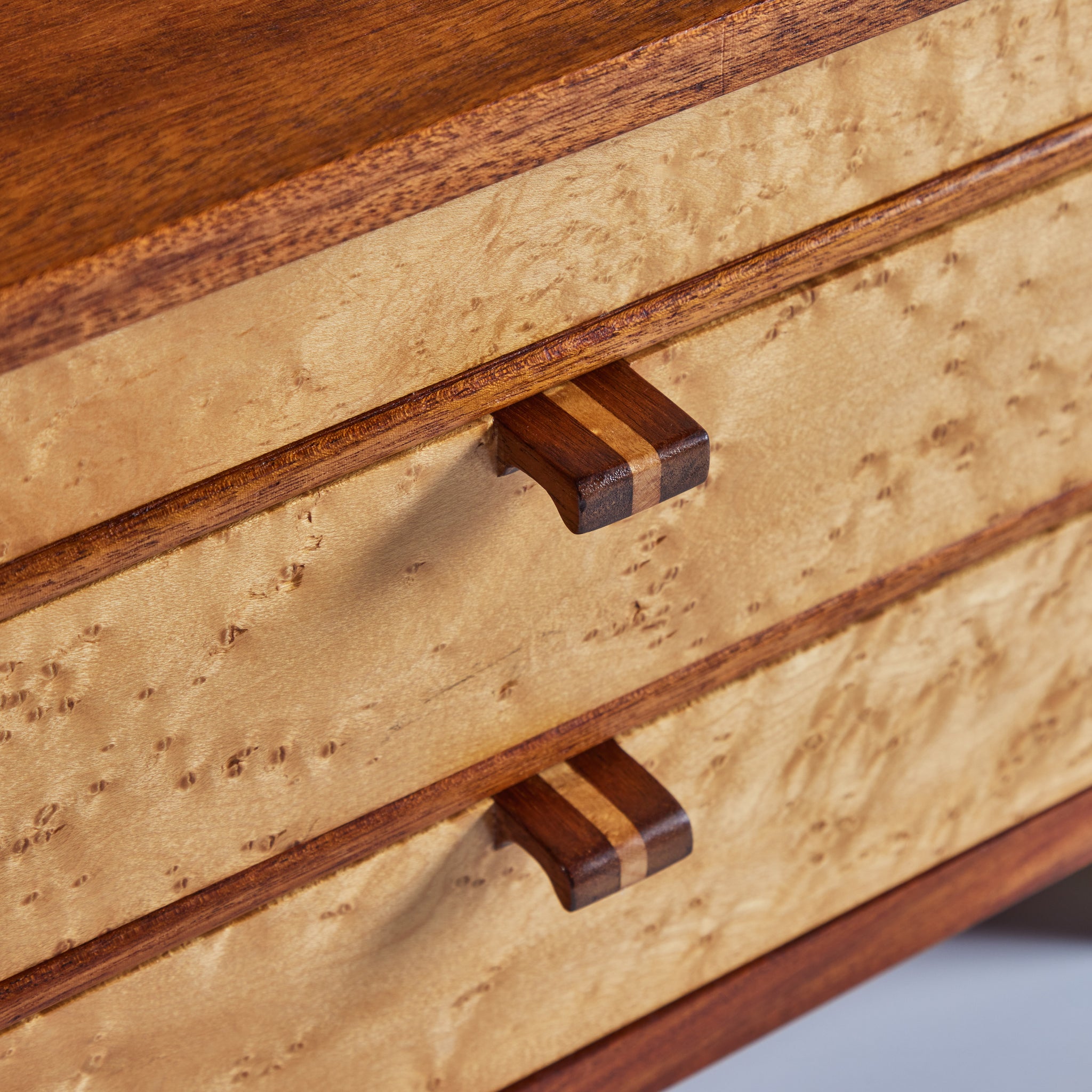 Birdseye Maple and Mahogany Jewelry Box