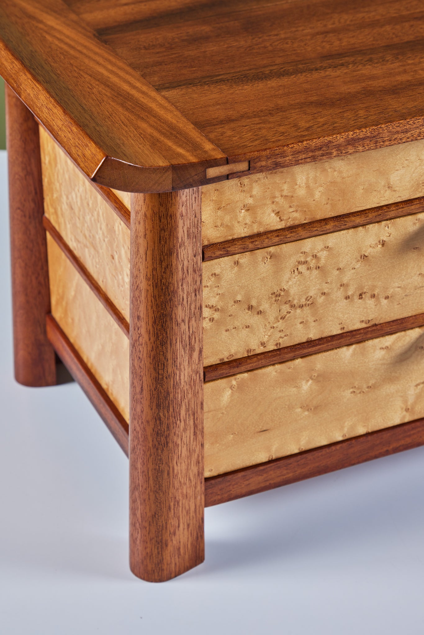 Birdseye Maple and Mahogany Jewelry Box