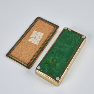 Ben Seibel Leather and Brass Lidded Box for Jenfred-Ware