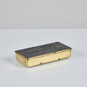 Ben Seibel Leather and Brass Lidded Box for Jenfred-Ware