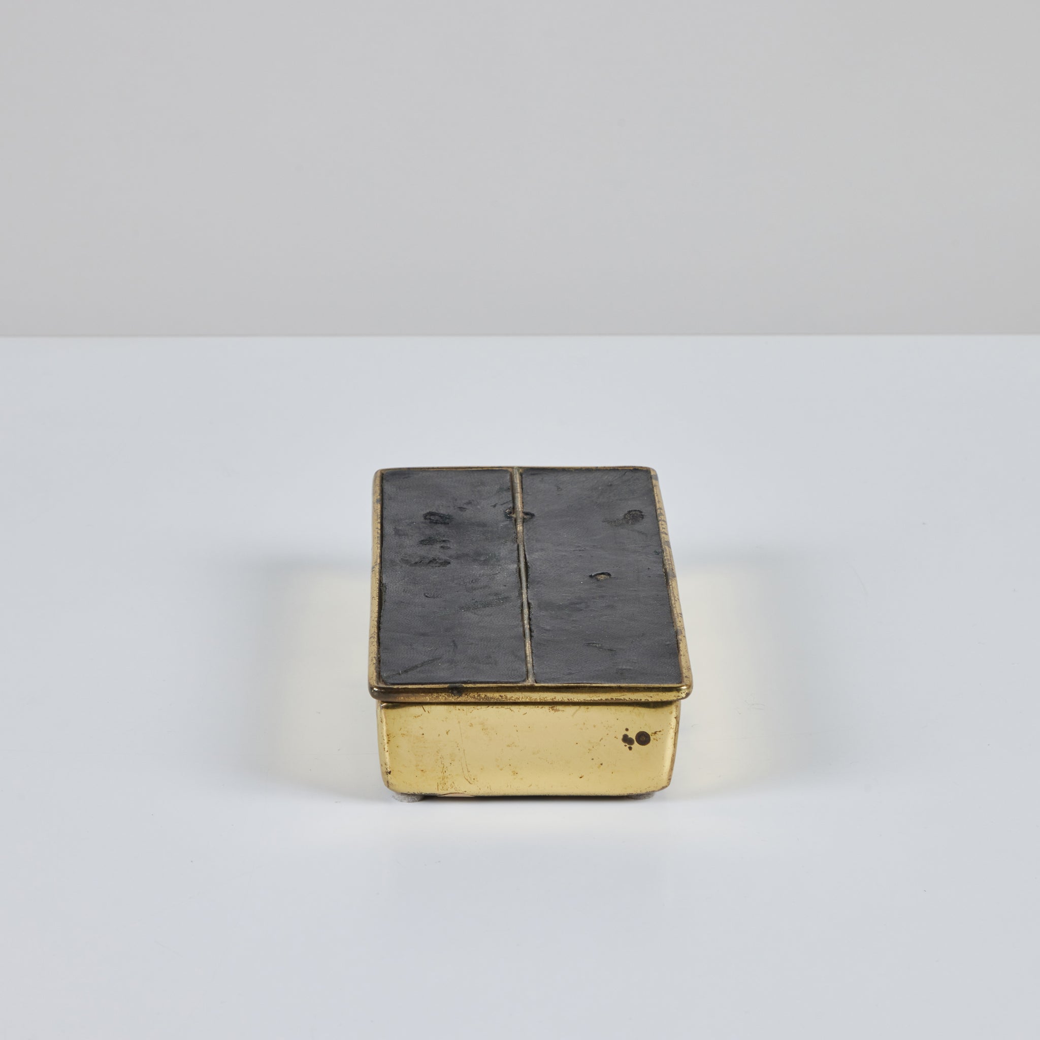 Ben Seibel Leather and Brass Lidded Box for Jenfred-Ware