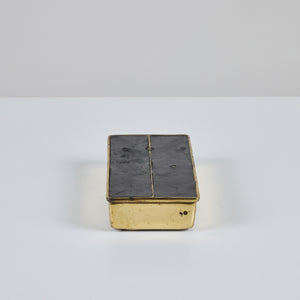 Ben Seibel Leather and Brass Lidded Box for Jenfred-Ware