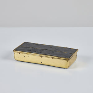 Ben Seibel Leather and Brass Lidded Box for Jenfred-Ware