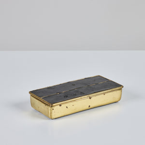 Ben Seibel Leather and Brass Lidded Box for Jenfred-Ware
