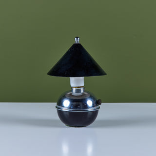 Chrome and Enamel Shade Glow Lamp by Ruth Gerth for Chase