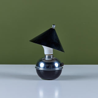 Chrome and Enamel Shade Glow Lamp by Ruth Gerth for Chase