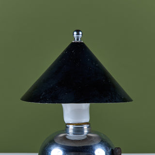 Chrome and Enamel Shade Glow Lamp by Ruth Gerth for Chase