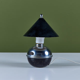Chrome and Enamel Shade Glow Lamp by Ruth Gerth for Chase