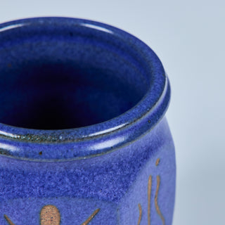 Etched Stoneware Glazed Cup