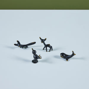 Petite Brass Animal Figurines by Walter Bosse