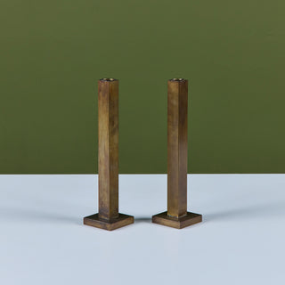 Pair of Petite Brass Candlesticks by Martha Sturdy