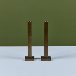 Pair of Petite Brass Candlesticks by Martha Sturdy