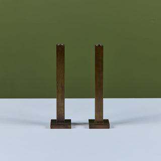Pair of Petite Brass Candlesticks by Martha Sturdy