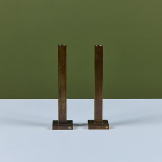 Pair of Petite Brass Candlesticks by Martha Sturdy