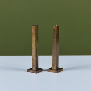 Pair of Petite Brass Candlesticks by Martha Sturdy