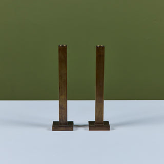 Pair of Petite Brass Candlesticks by Martha Sturdy