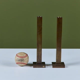 Pair of Petite Brass Candlesticks by Martha Sturdy