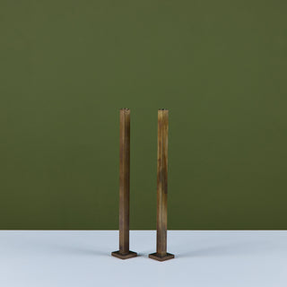 Pair of Tall Brass Candlesticks by Martha Sturdy