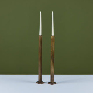 Pair of Tall Brass Candlesticks by Martha Sturdy