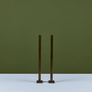 Pair of Tall Brass Candlesticks by Martha Sturdy