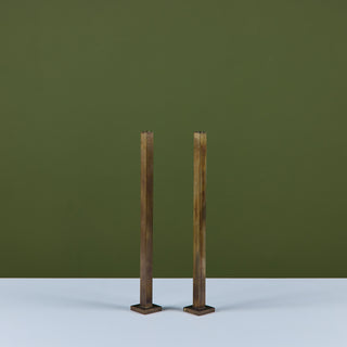 Pair of Tall Brass Candlesticks by Martha Sturdy