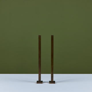 Pair of Tall Brass Candlesticks by Martha Sturdy