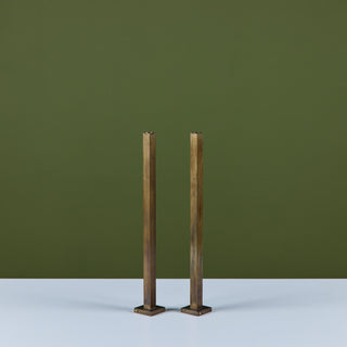 Pair of Tall Brass Candlesticks by Martha Sturdy
