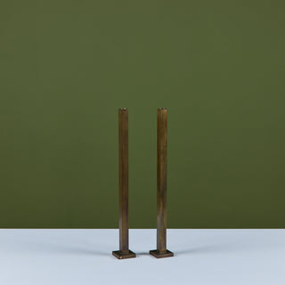 Pair of Tall Brass Candlesticks by Martha Sturdy