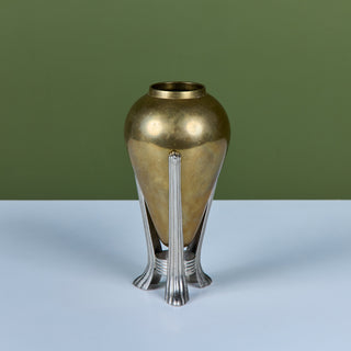 Art Deco Brass and Pewter Vase