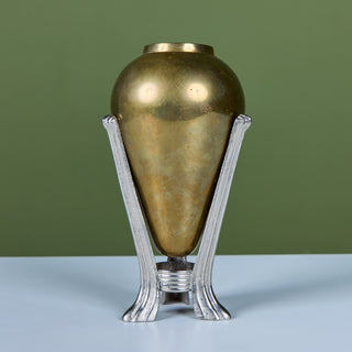Art Deco Brass and Pewter Vase