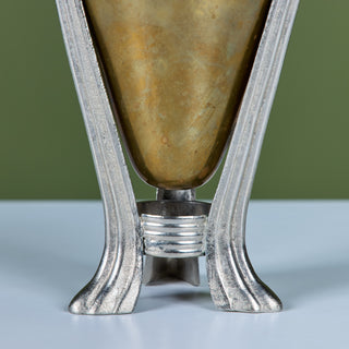 Art Deco Brass and Pewter Vase